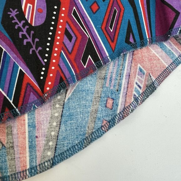 Vtg Wrangler X‎ Lg Tails Shirt 16.5 35Purple Aztec Rodeo Cowboy Western Checotah - Picture 8 of 12